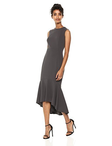 calvin klein flounce hem midi dress
