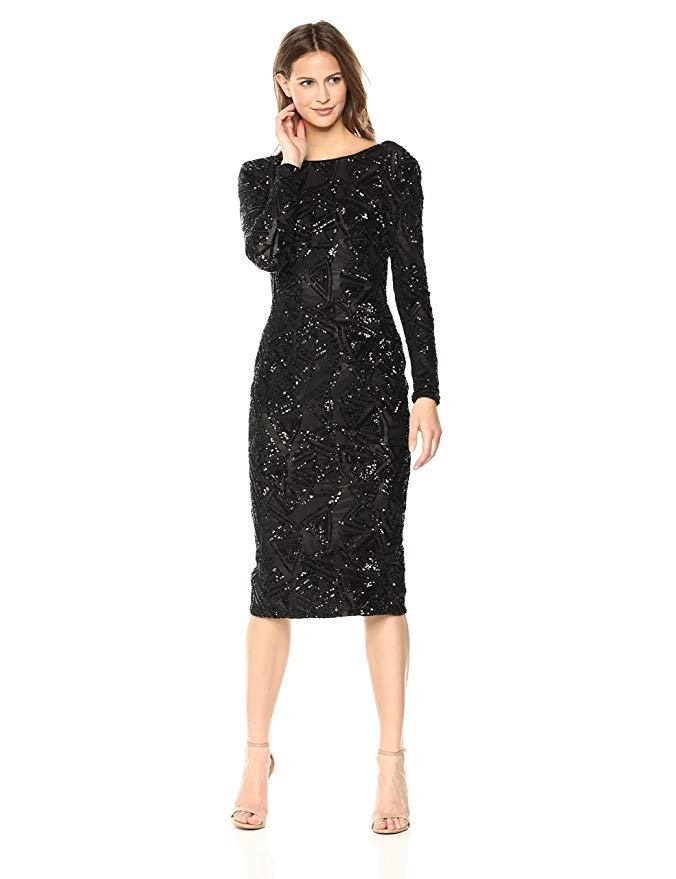 chinese dress ladies Dress The Population Emery Sequin Dress - Deep Purple main image 0