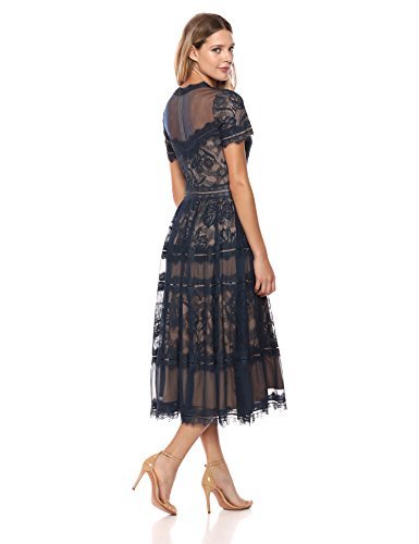 tadashi shoji lace midi dress black