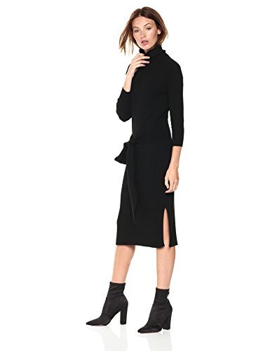 black turtleneck dress midi
